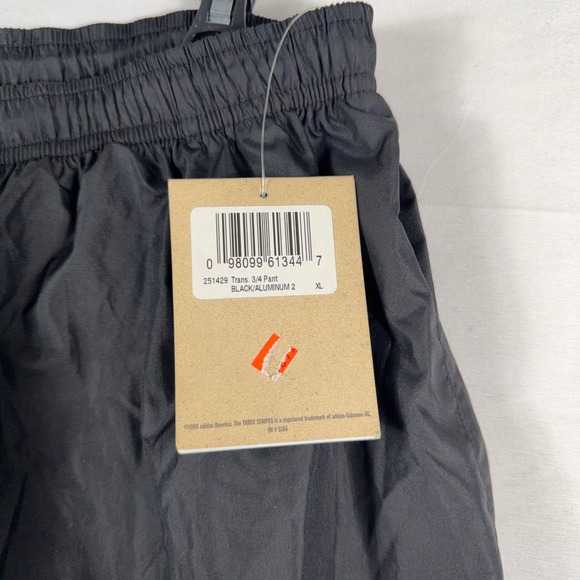VTG Adidas Windbreaker Pants Climashell 3/4 Crop XL NWT Black Cargo Techwear Y2K - Picture 4 of 11